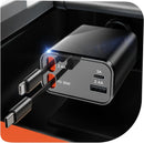 DriveCharge Ultra 120W – Carregador Veicular Retrátil 4 em 1