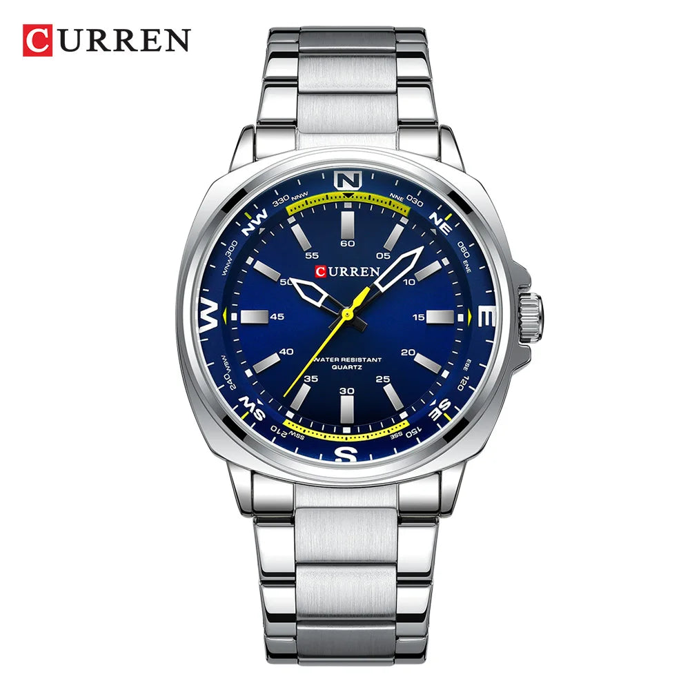 CURREN 8455 Luxo Premium – Aço Inoxidável & Resistente à Água