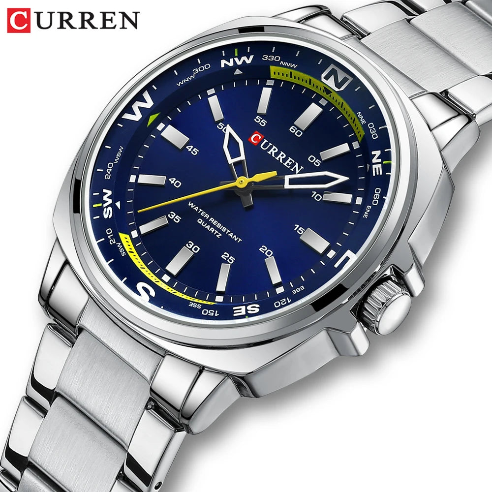 CURREN 8455 Luxo Premium – Aço Inoxidável & Resistente à Água